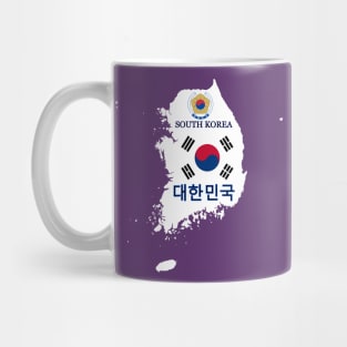 South Korea flag & map Mug